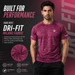 Mens active wear quick dry T-shirt by ZAKWEAR, shown in a close-up of the lightweight, moisture-wicking fabric and athletic fit.