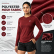 Women's Lightweight Melange Crewneck Activewear Shirt – Full Sleeve Performance Workout Top