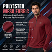 Men’s Lightweight Activewear Half-Zip Long Sleeve Performance Pullover