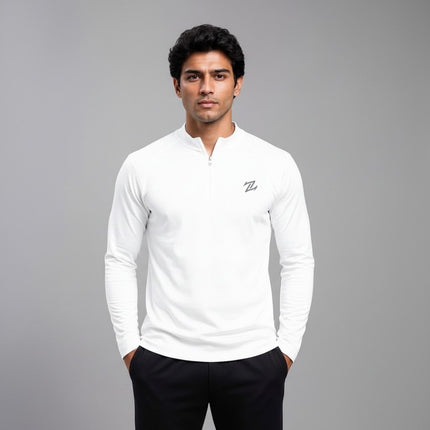 Men's full sleeves active tee by ZAKWEAR, shown in black with a fitted design and breathable fabric for workout comfort.
