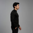Men's full sleeves active tee by ZAKWEAR, shown in black with a fitted design and breathable fabric for workout comfort.