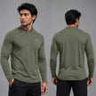 Men's full sleeves active tee by ZAKWEAR, black athletic shirt with breathable fabric and fitted design for workouts.