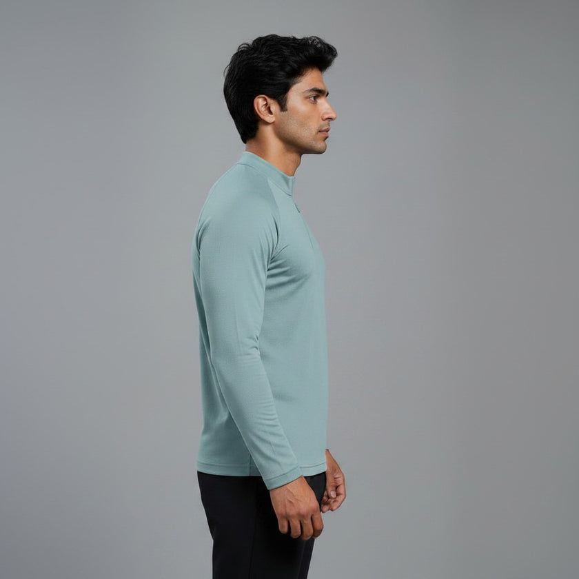 Men's full sleeves active tee by ZAKWEAR, featuring lightweight fabric and a fitted athletic design, shown on a model.