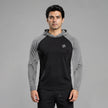 Men's full sleeves panelled hooded active tee