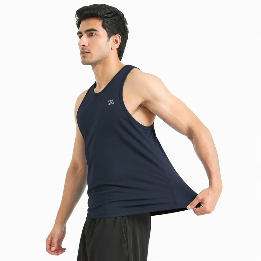 Men's ZAKWEAR pack of three workout tank tops, gym and everyday wear, in various colors, fitted and comfortable fabric, sleeveless design.