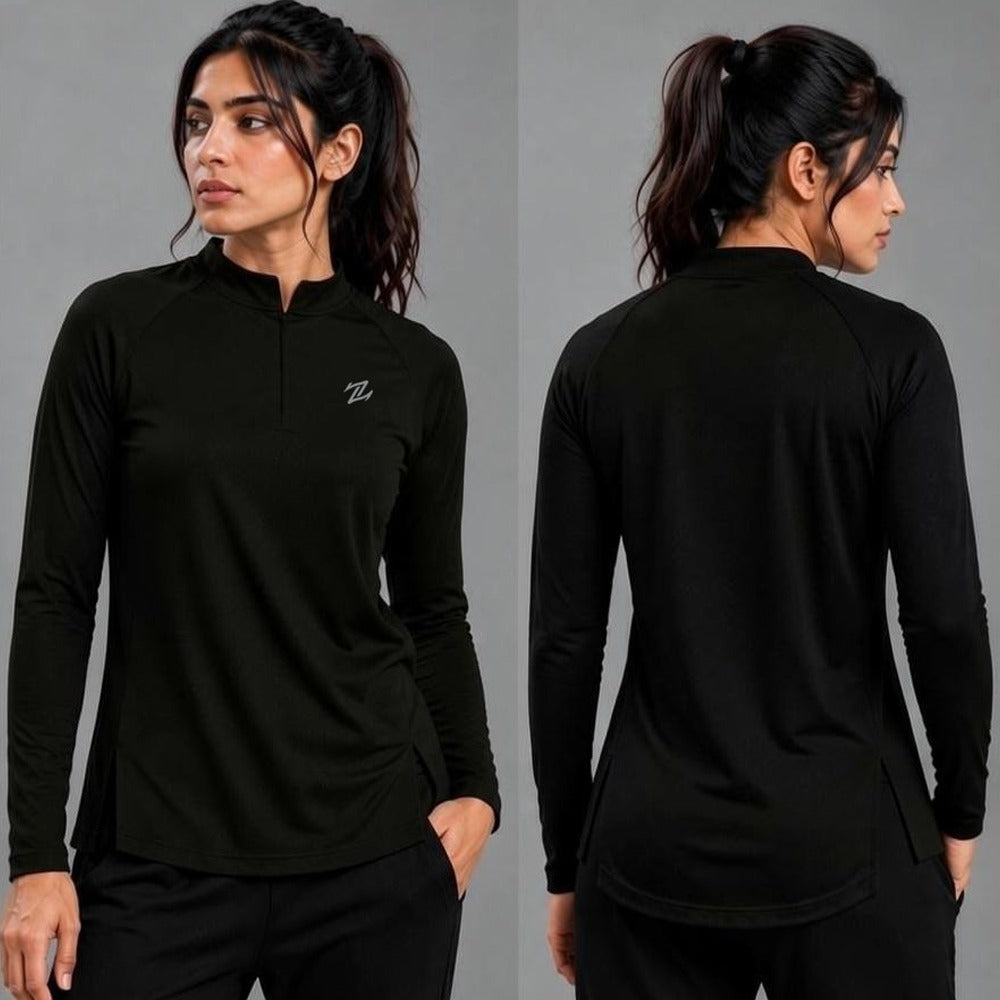 Women's full sleeves shirt by ZAKWEAR featuring a classic design and comfortable fit, shown in a stylish, casual look.
