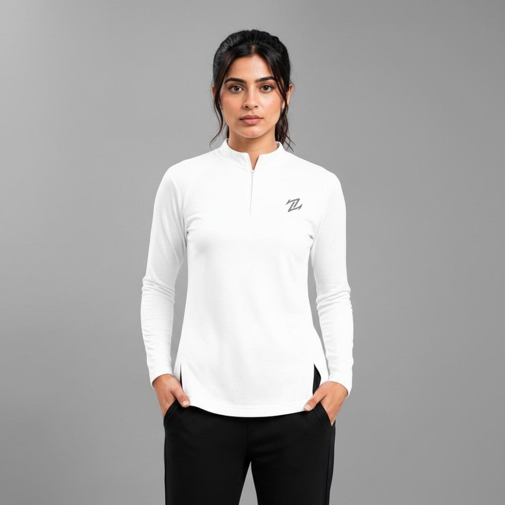 Women's full sleeves shirt by ZAKWEAR, shown in a stylish, casual fit with button-down front and long sleeve design.