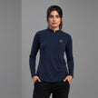 Women’s full-sleeves shirt by Zakwear, featuring a classic fit and button-up front in soft fabric, displayed on a hanger.