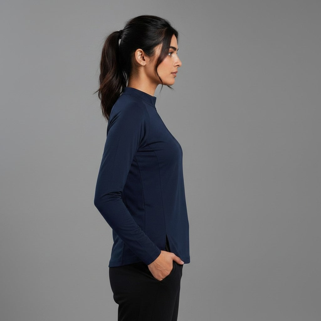 Women’s full sleeves shirt by ZAKWEAR, featuring a fitted design with button-up front and classic collar.