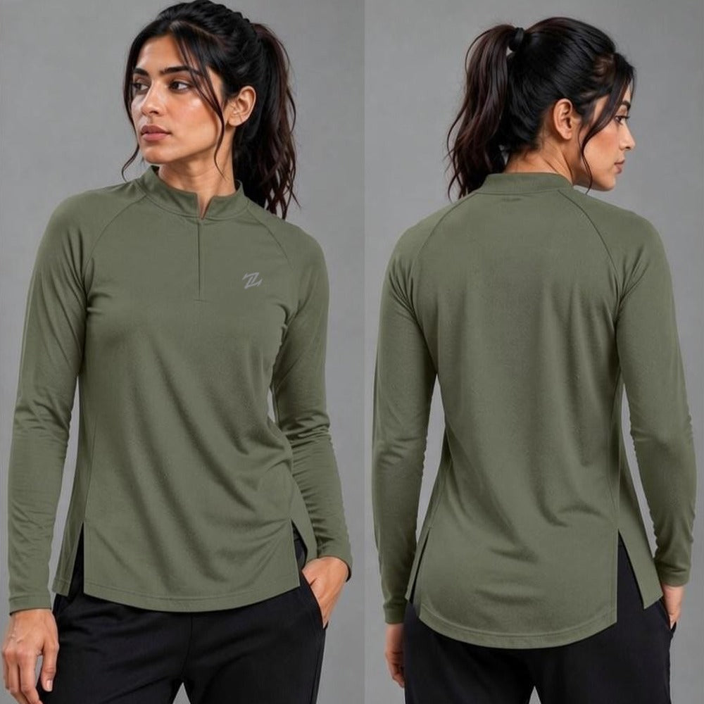 Women's full sleeves shirt by ZAKWEAR, featuring a comfortable fit with a classic collar and button-down front.