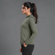 Women's full-sleeve hooded shirt with reflective strips by ZAKWEAR, showing a black shirt with reflective accents on the sleeves.